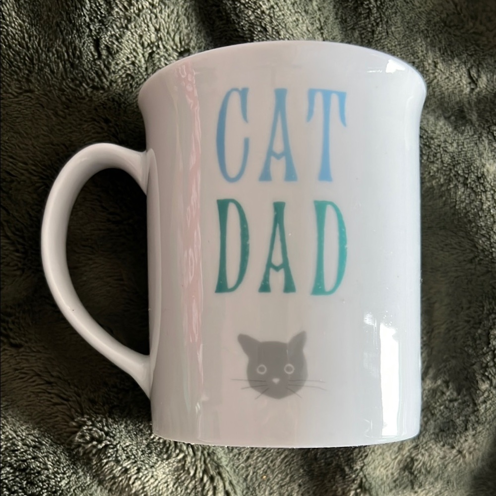 White Cat Dad Mug